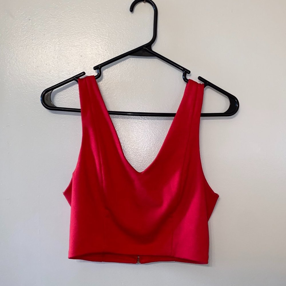 Forever 21 | Red Zipper Cropped Top